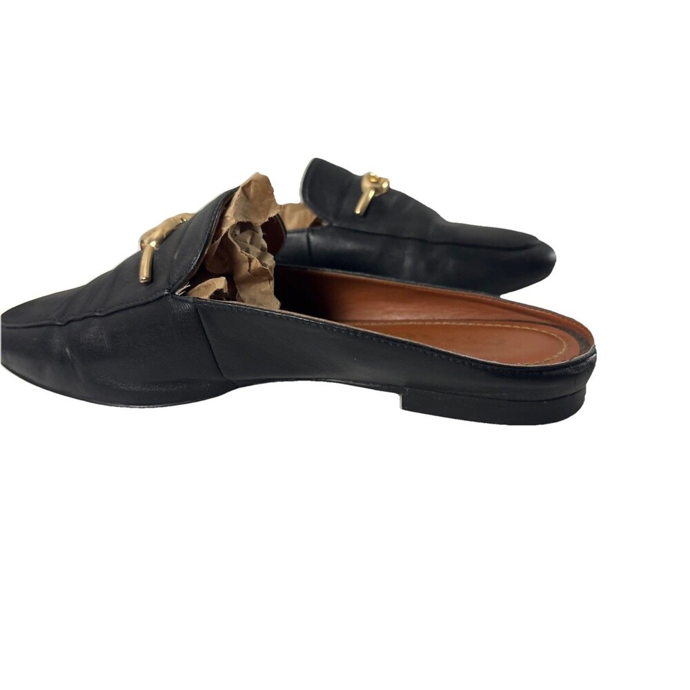 Coach Sienna Leather Slide Size 6 Black with Gold Logo Shoes Flats - Picture 9 of 10
